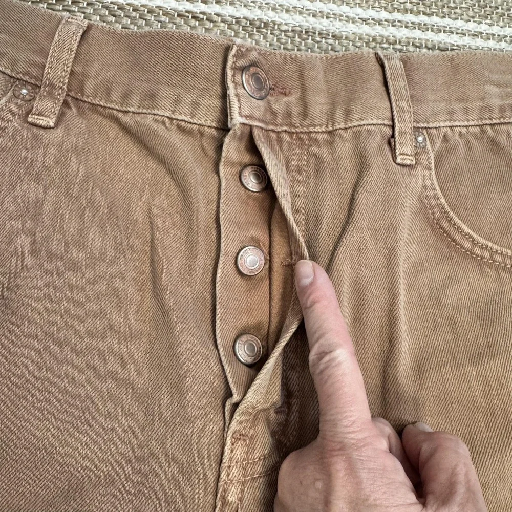Free People We The Free Ivy Mid Rise Shorts Women's 28 Brown Denim Festival Boho
